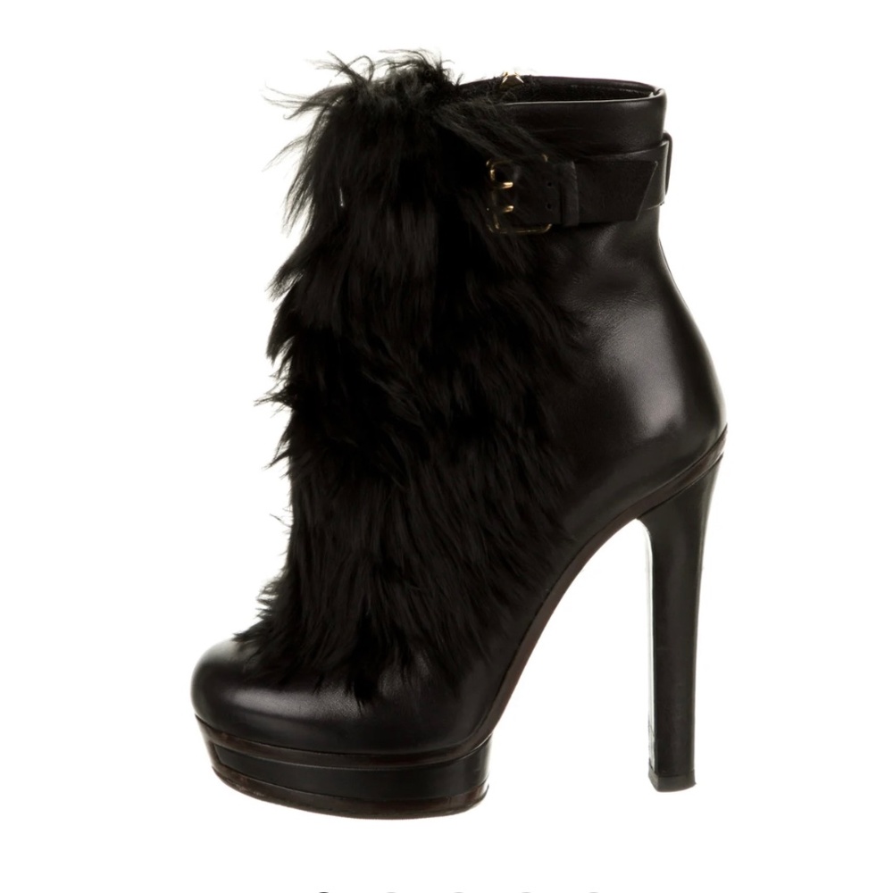 Gucci leather & fur boots